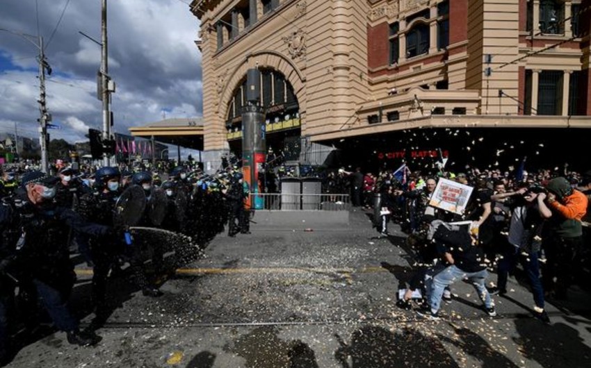 Protests against lockdown in Australia
