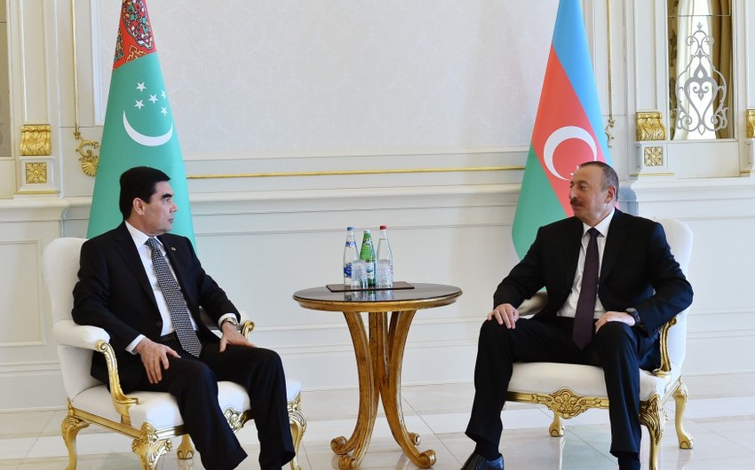 Состоялась встреча президента Ильхама Алиева и президента Гурбангулы Бердымухамедова один на один