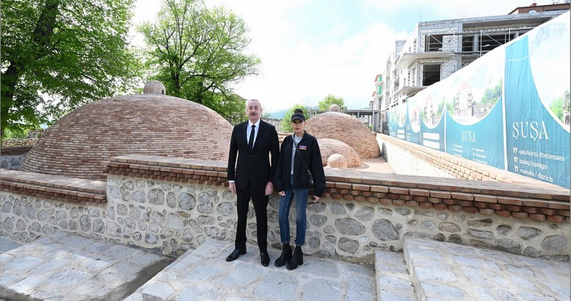 Мехрибан Алиева поделилась кадрами с открытия бани Ширинсу в Шуше