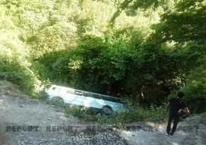 Bus carrying tourists overturns in Azerbaijan's Shaki