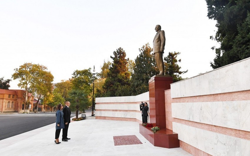 Президент Ильхам Алиев прибыл в Гахский район