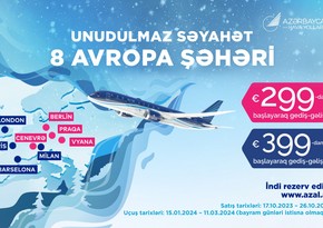 AZAL presents special offer from Baku to 8 European cities