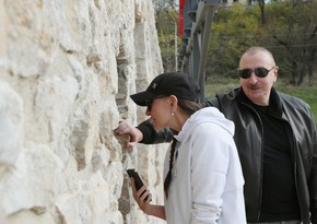 President Ilham Aliyev views Shusha Fortress walls and surrounding area