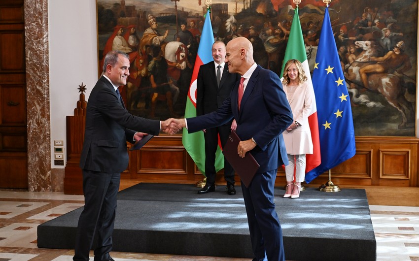 Rome hosts document exchange ceremony between Azerbaijan and Italy