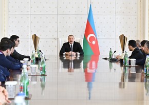 Ilham Aliyev receives members of Azerbaijani national team participating in European Wrestling Championship