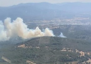 В Шабране в горной местности начался пожар