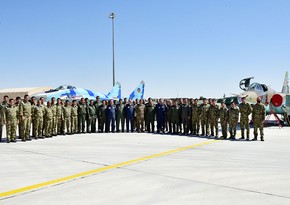 Военный атташе Азербайджана встретился с личным составом, участвующим в учениях Сокол ТурАз - 2021