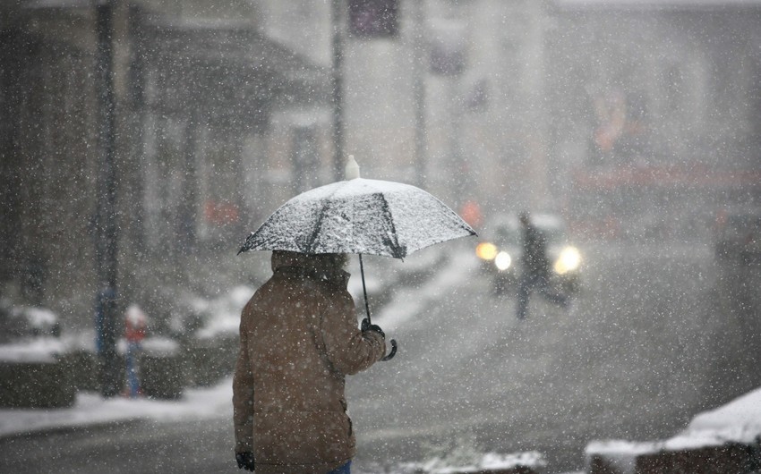 Завтра в Баку ожидается мокрый снег, столбики термометров опустятся до 0 градусов