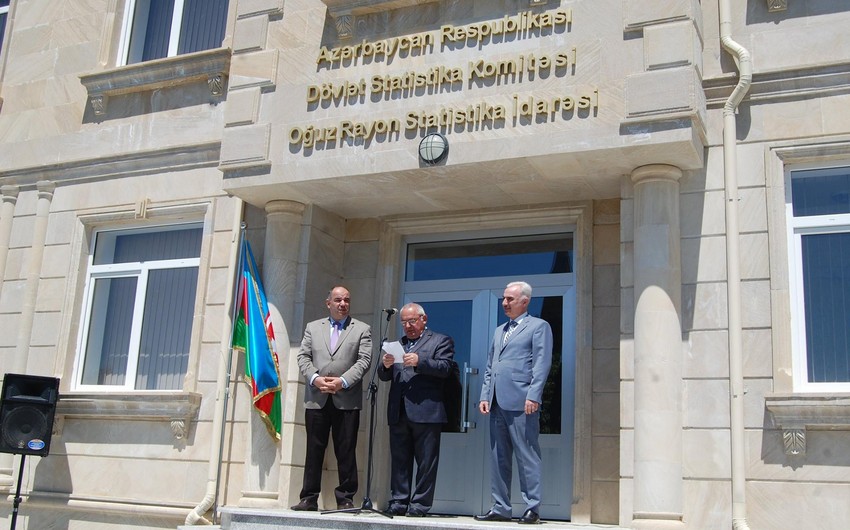 Oğuz Rayon Statistika İdarəsinin yeni inzibati binasının açılışı olub