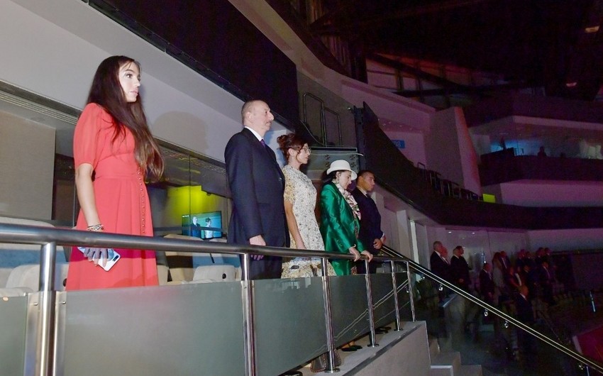 President Ilham Aliyev and first lady Mehriban Aliyeva attend opening of Rhythmic Gymnastics World Championships