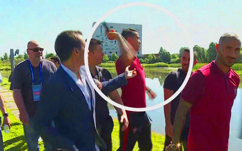 Angry Ronaldo throws a reporter’s microphone in a lake - VIDEO