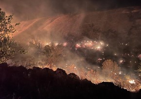 В Турции возник пожар в горной местности