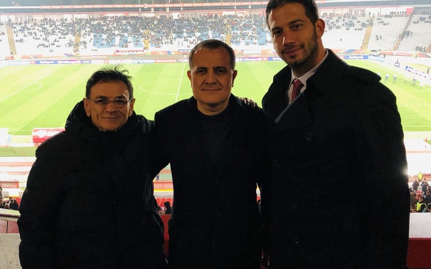 Азербайджанские министры посмотрели матч сборной в Сербии