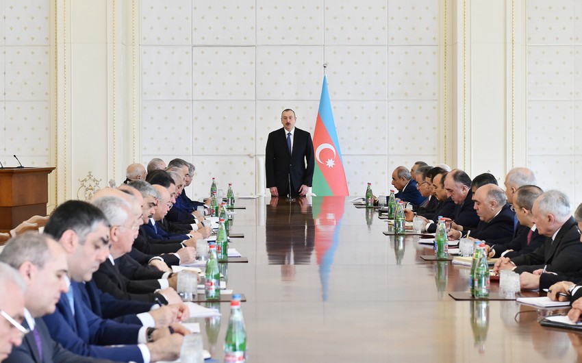 Под председательством президента Ильхама Алиева состоялось заседание Кабинета министров
