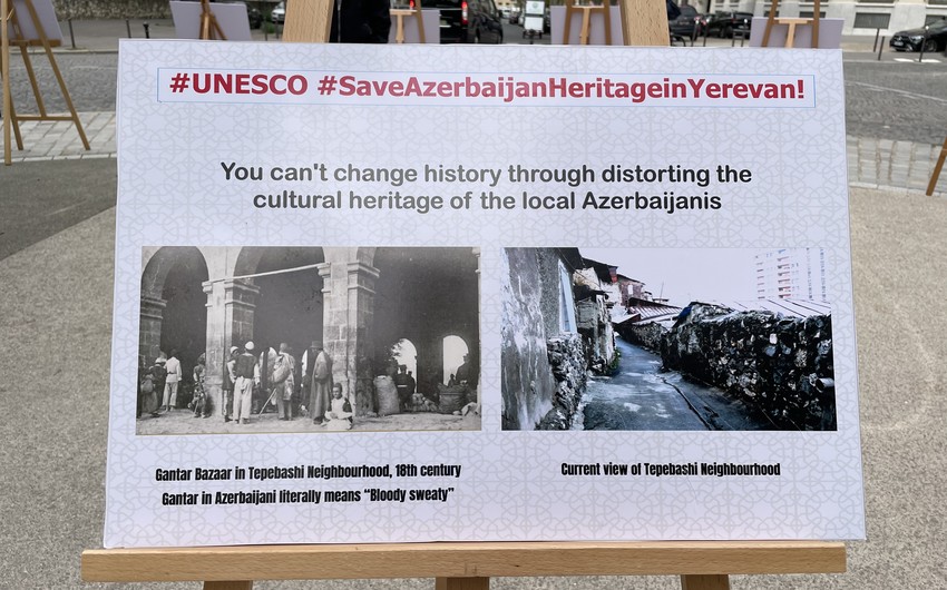 В Париже прошла выставка-акция, посвященная разрушенному культурному наследию Западного Азербайджана