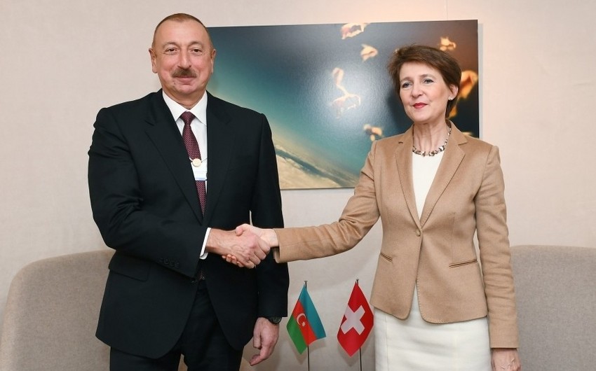 President Ilham Aliyev met with Swiss President Simonetta Sommaruga in Davos