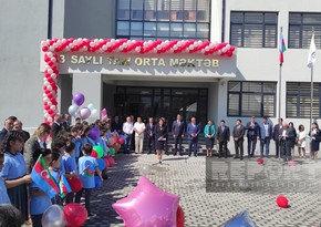 Secondary school built by Heydar Aliyev Foundation in Gakh put into operation