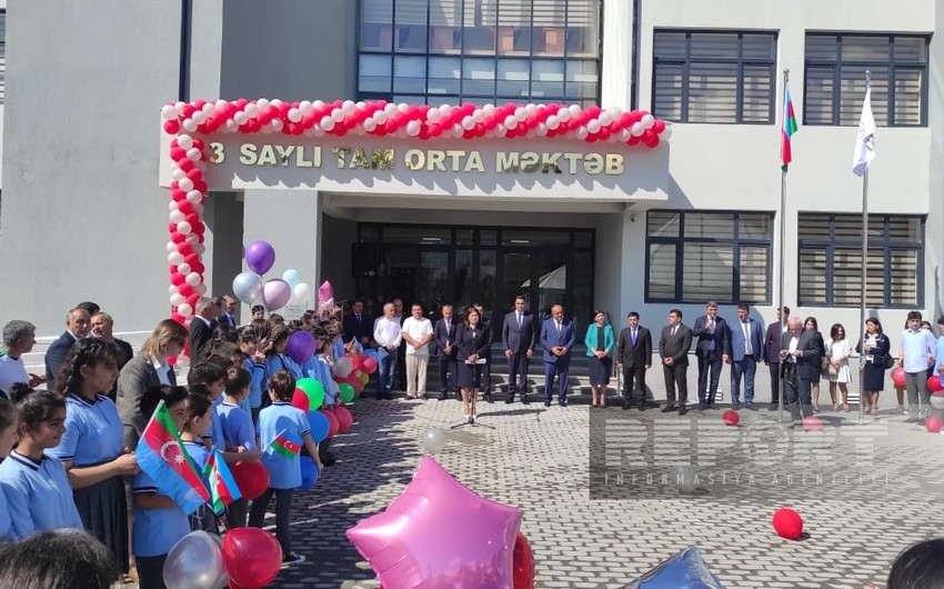 Secondary school built by Heydar Aliyev Foundation in Gakh put into operation