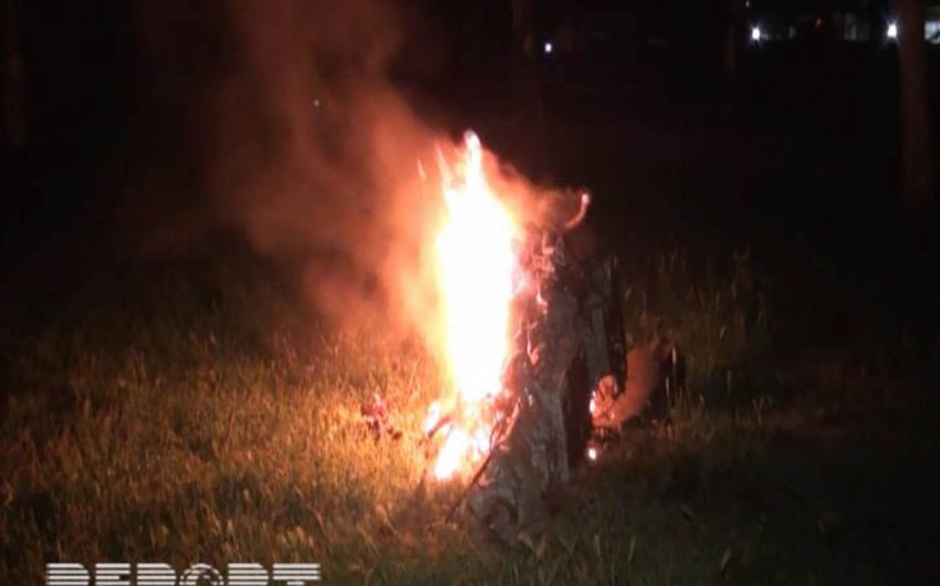 МЧС распространило заявление в связи с аварией в Товузе, приведшей к возгоранию автомобиля