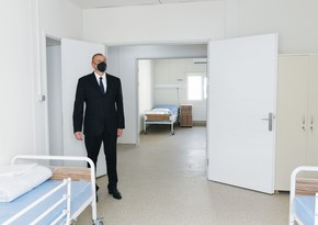 Президент Ильхам Алиев принял участие в открытии модульной больницы в Исмаиллы