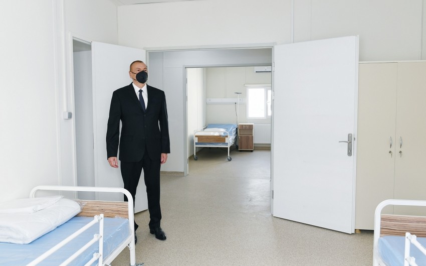 Ilham Aliyev attends opening of modular hospital in Ismayilli