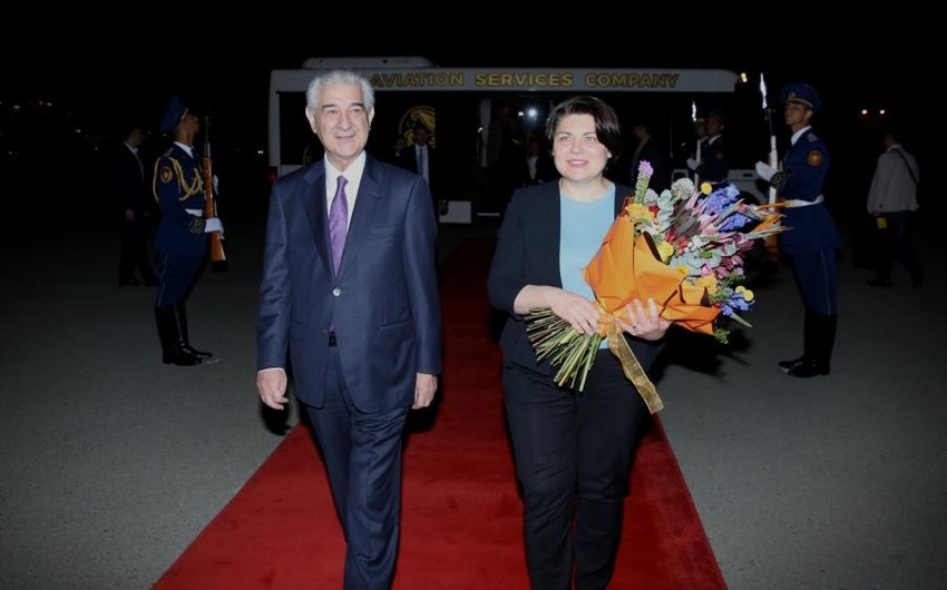 Moldova prime minister arrives in Azerbaijan