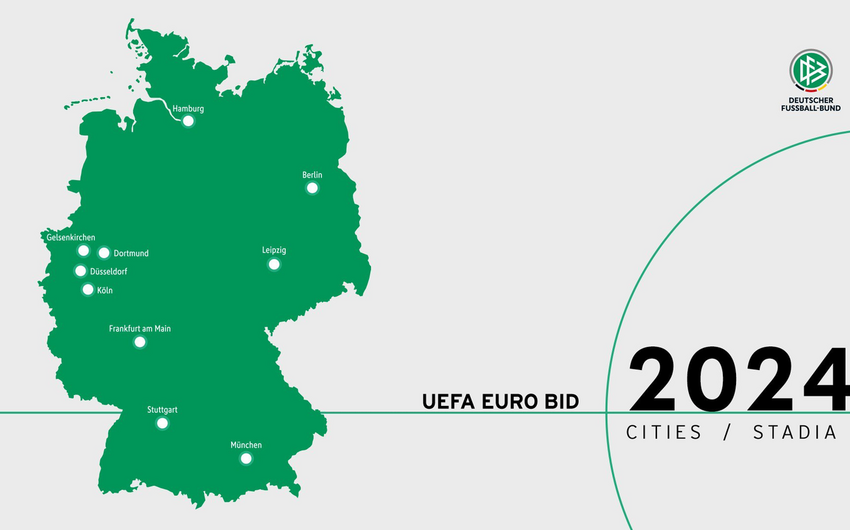 Almaniya 2024-cü il Avropa çempionatının keçirilməsi üçün stadionların siyahısını açıqlayıb