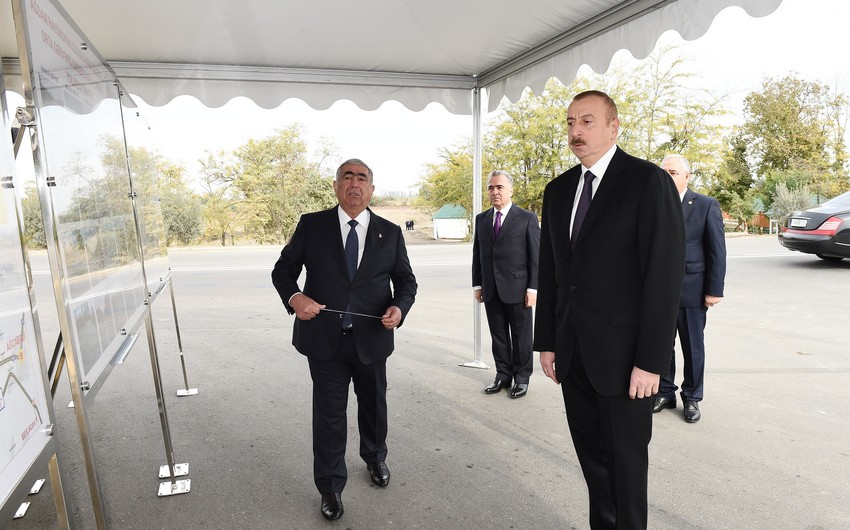 President Ilham Aliyev inaugurates Guzanli-Imamgulubayli-Orta Garvand-Khindiristan highway in Aghdam