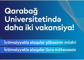 Карабахский университет объявил набор на новые вакансии