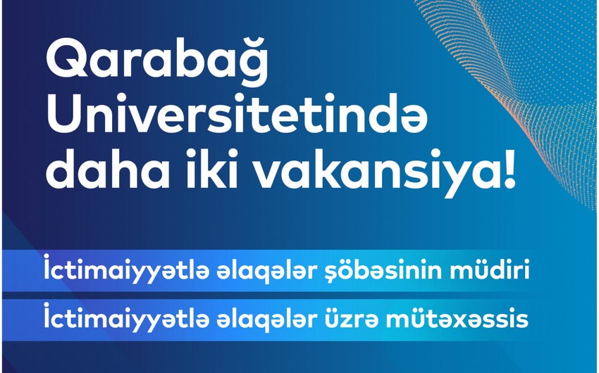 Карабахский университет объявил набор на новые вакансии