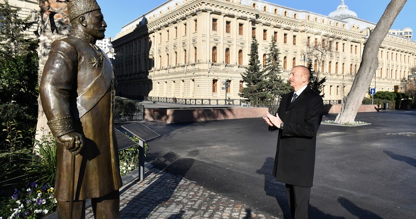 President Aliyev attends opening of monument to Haji Zeynalabdin Tagiyev 