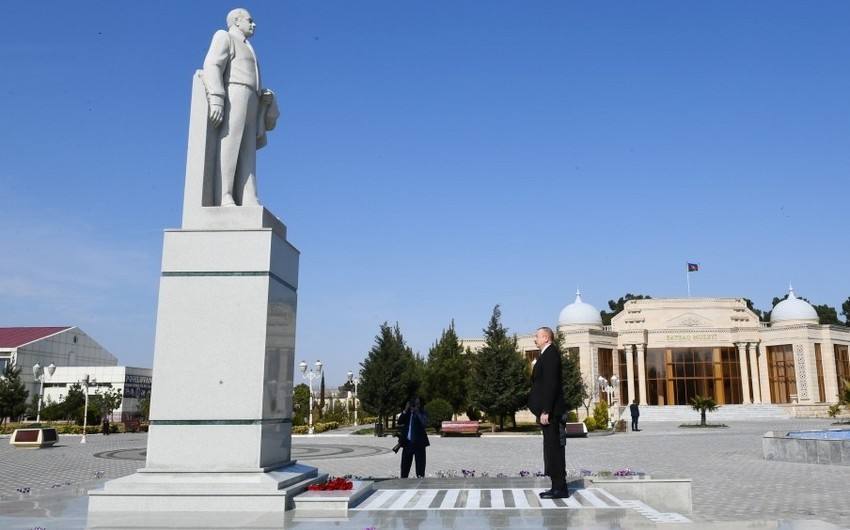 Prezident İlham Əliyev Goranboy rayonunda səfərdədir