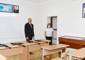 Ilham Aliyev gets acquainted with overhaul of school