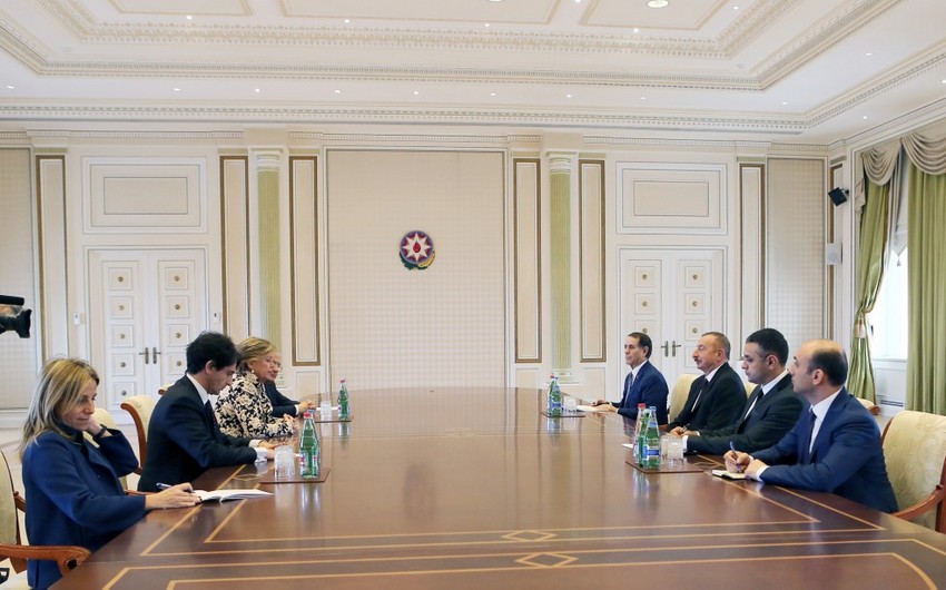 Президент Ильхам Алиев принял делегацию Сената Италии