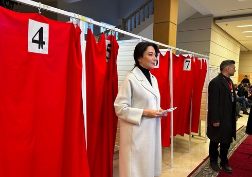 Омбудсмен Сабина Алиева проголосовала на внеочередных президентских выборах