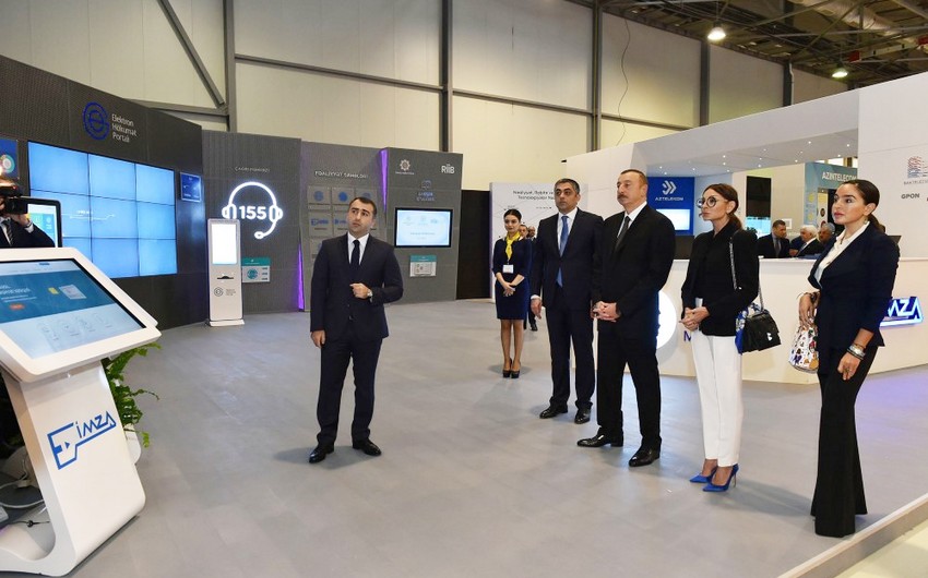 President Ilham Aliyev visits Bakutel 2017 exhibition