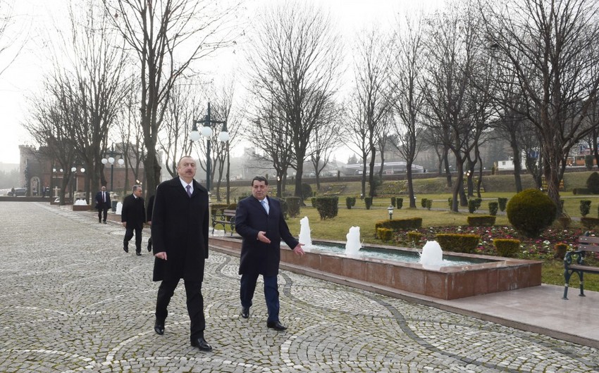 Президент Ильхам Алиев находится с визитом в Товузе