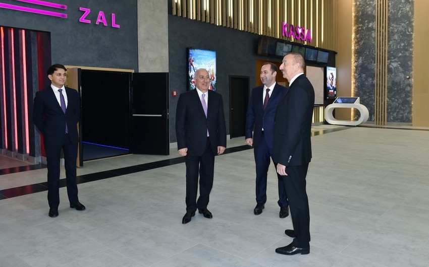 Ilham Aliyev attends opening of new building of Nizami cinema belonging to CinemaPlus in Sumqayit