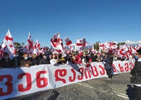 Gürcüstan müxalifəti təkrar seçkilər tələbi ilə Tbilisidə mitinq keçirir