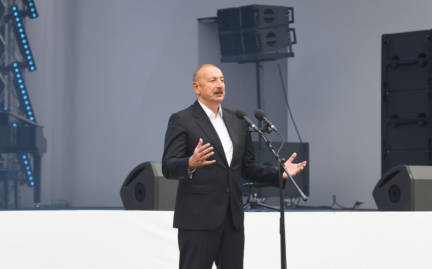 President Ilham Aliyev speaks about Armenians’ war crimes committed in Lachin