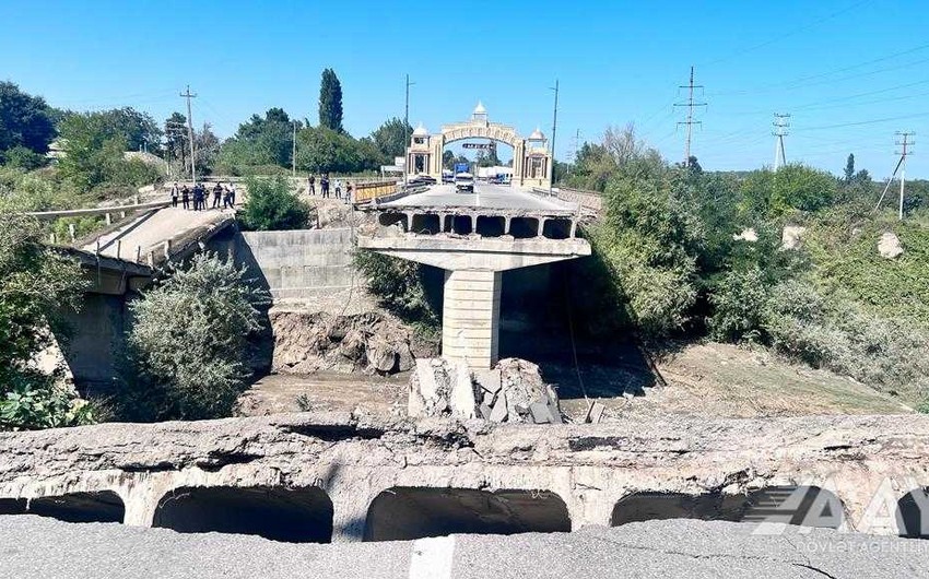 В Хачмазе на месте обрушившегося в результате схода селей моста построят новый
