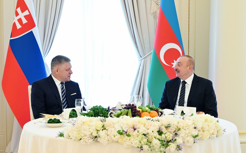 Official dinner hosted on behalf of President of Azerbaijan in honor of Prime Minister of Slovakia