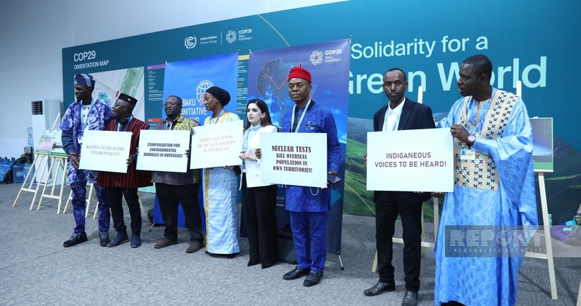 BIG holds protest action at COP29 venue against nuclear tests in colonial territories