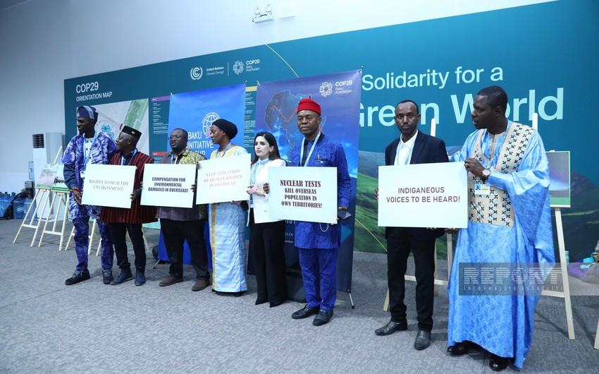 BIG holds protest action at COP29 venue against nuclear tests in colonial territories