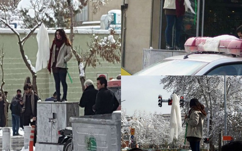 В Иране  женщины проводят одиночные протесты против ношения хиджабов - ВИДЕО