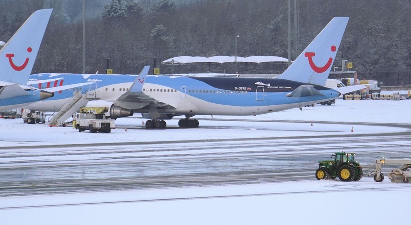 Manchester Airport Runways Shut Down Amid Heavy Snowfall 