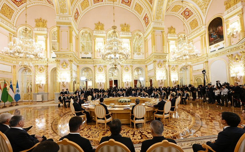 President Ilham Aliyev participating in expanded Meeting of CIS Heads of State Council  Moscow