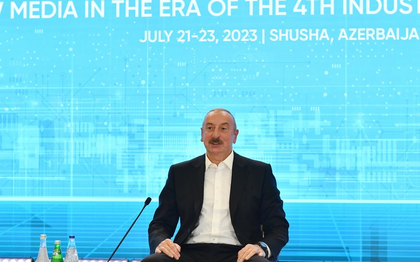 President Ilham Aliyev speaks at Global Media Forum in Shusha