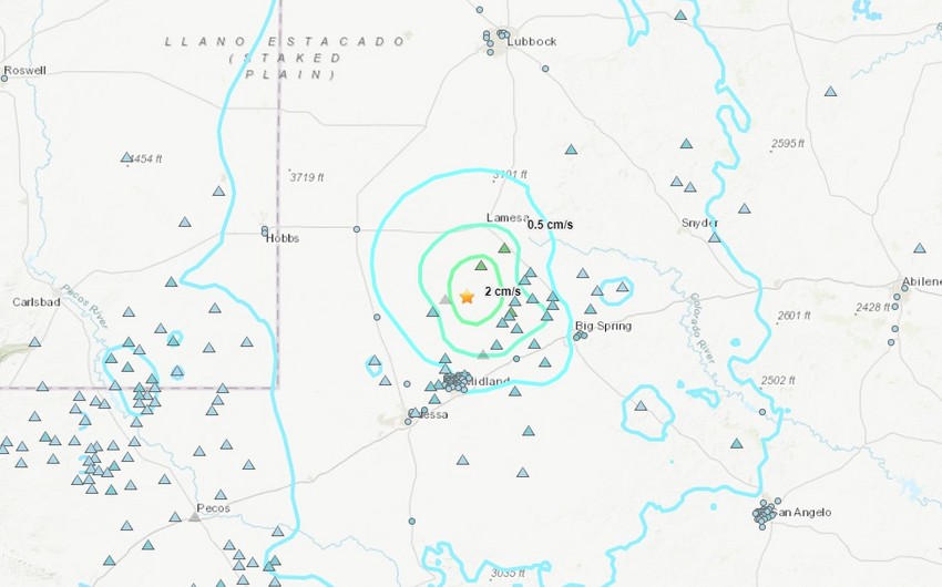 ABŞ-nin Texas ştatında güclü zəlzələ baş verib