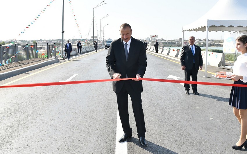 Президент Ильхам Алиев принял участие в открытии автомобильной дороги Шамкир-Ени Гейче-Даг Джеир